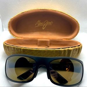 Maui Jim Haleakala MP-BG MJ419-2M Men's Matte Brown Plastic Wraparound see pics